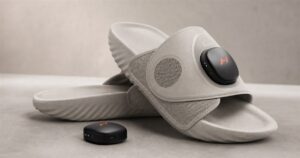 Nike Air Zoom Hyperslide recovery slide with removable Hyperice pod