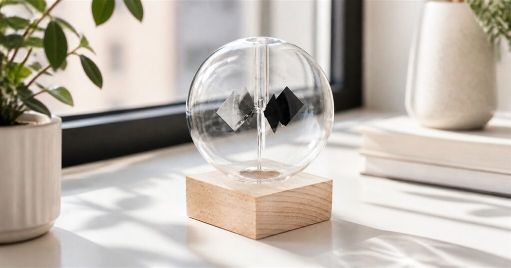 Kikkerland Solar Radiometer on a sunny windowsill