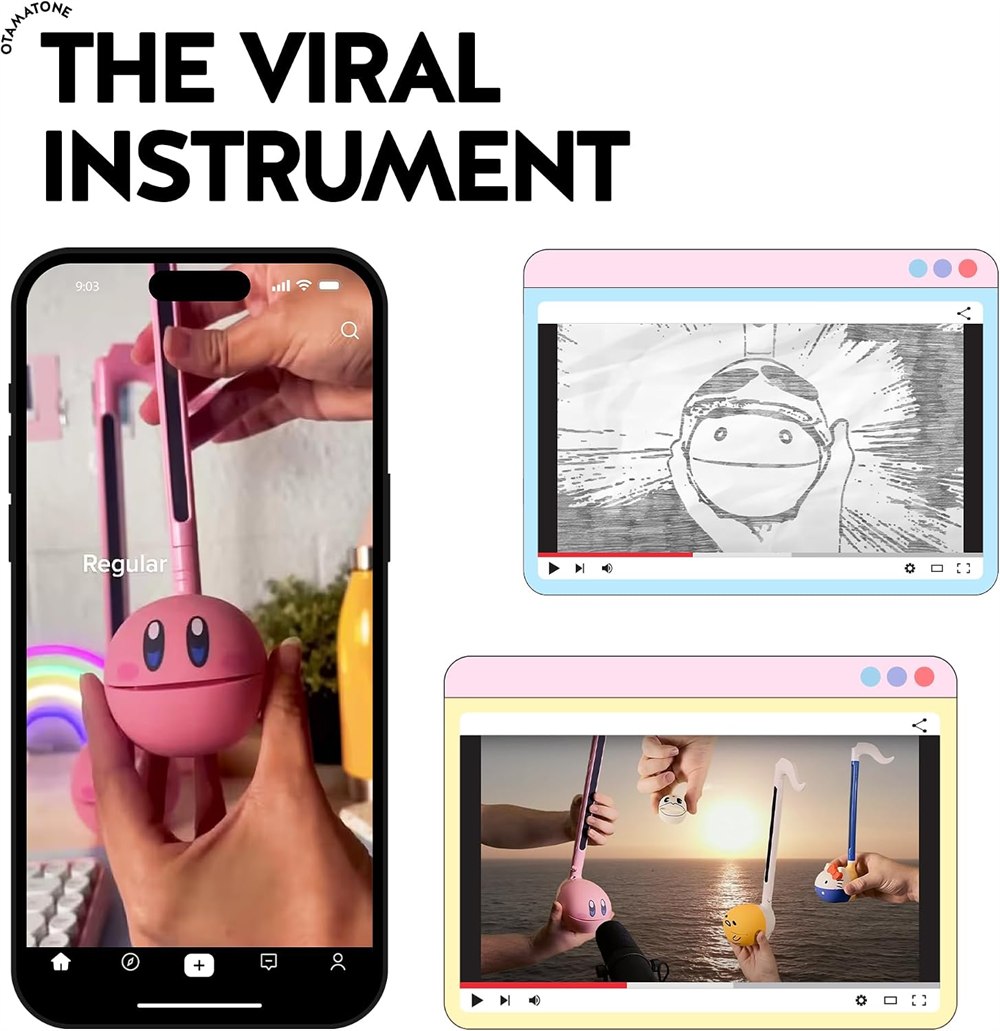Otamatone being played as a viral electronic musical instrument