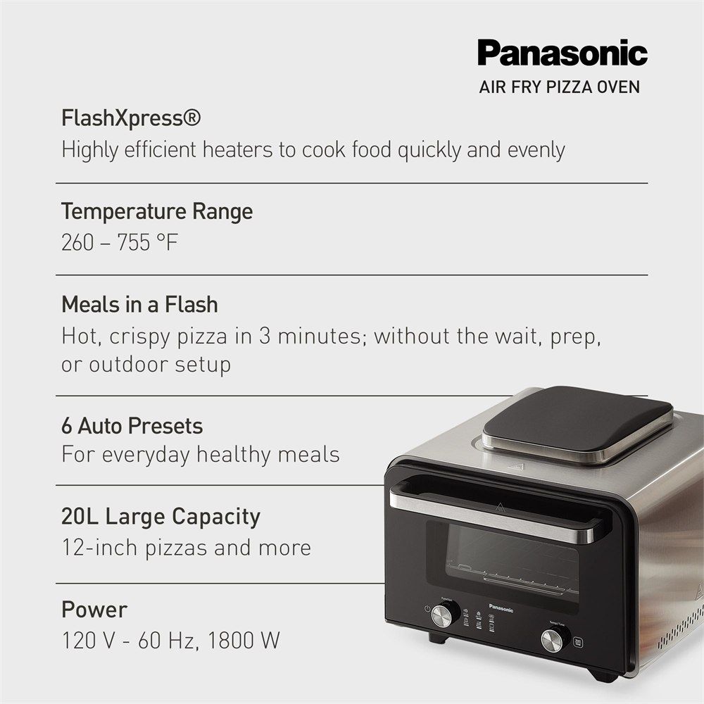 Panasonic FlashXpress indoor pizza oven feature overview