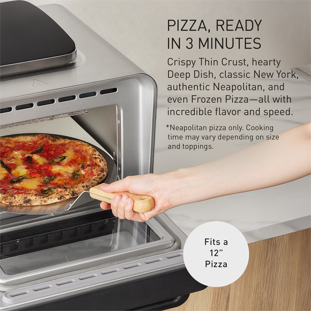 Neapolitan-style pizza inside the Panasonic FlashXpress oven