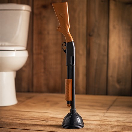 Shotgun-shaped toilet plunger square tile image