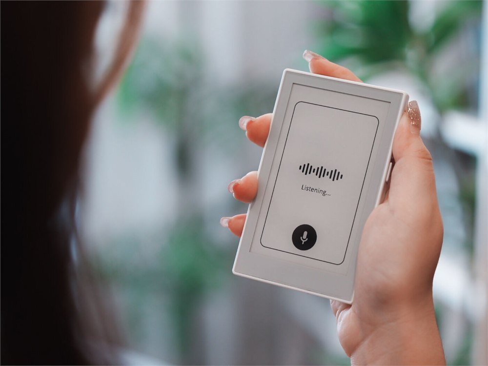 reTerminal Sticky held while recording a voice note