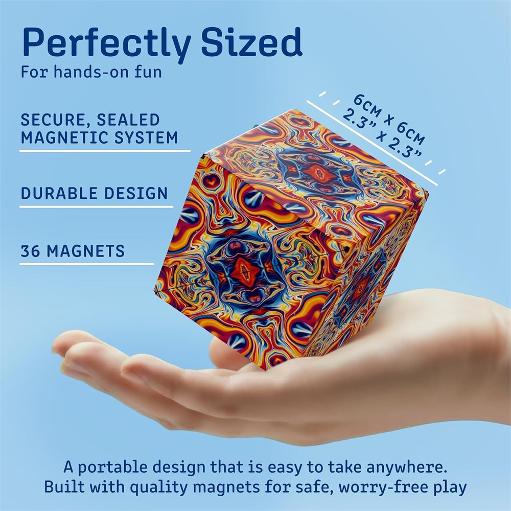 Shashibo DODECA magnetic puzzle cube sized to fit in a hand
