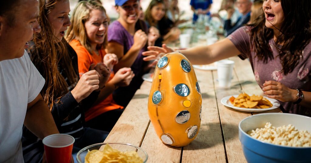 Shocktato shocking hot potato party game on a party table