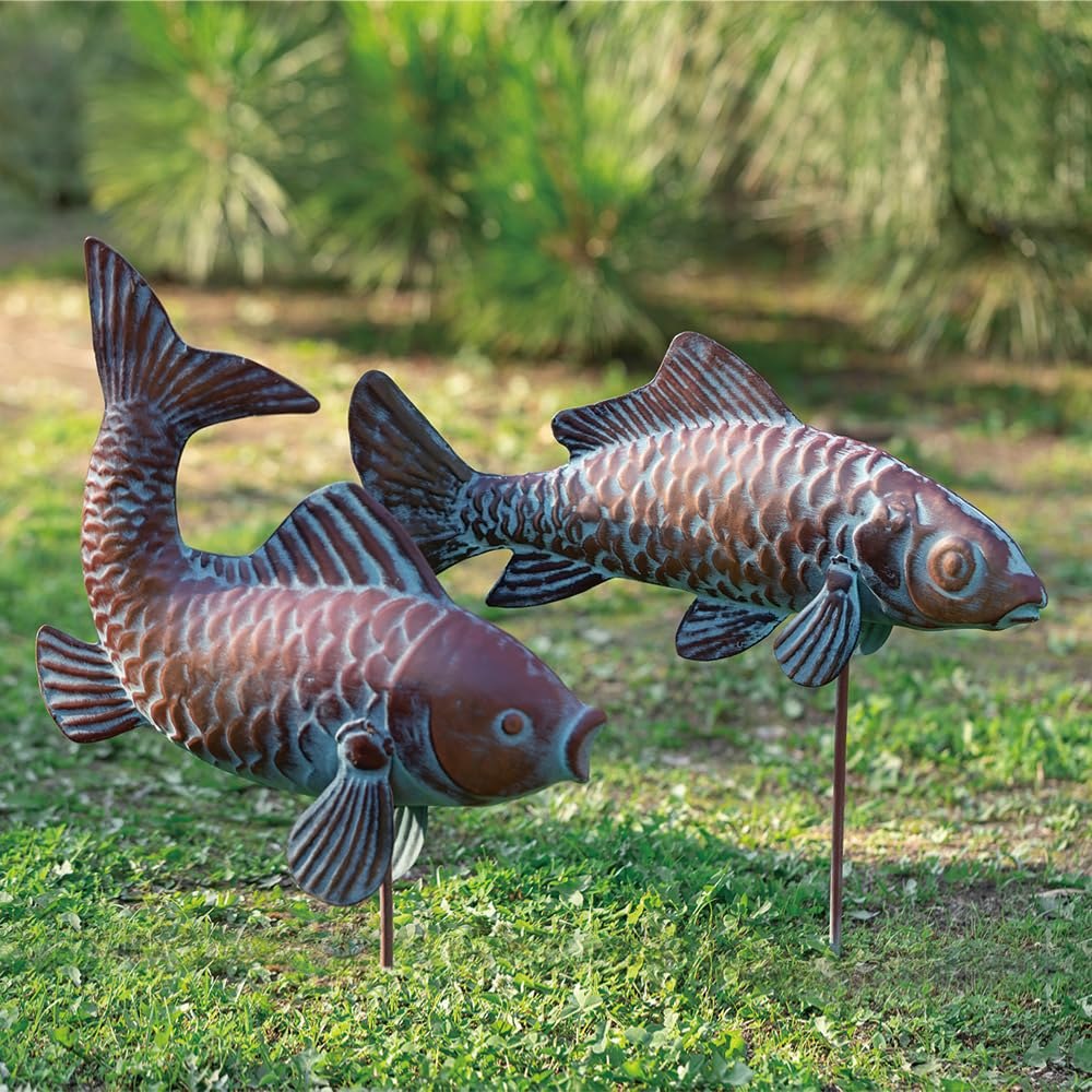 Side view of the Dancing Octopus copper wind sculpture