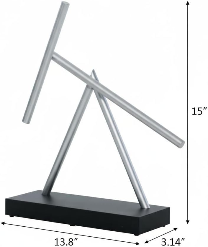 The Swinging Sticks desktop sculpture shown at an alternate angle