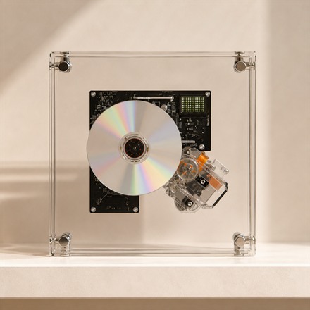 No-text square image of the SYITREN RM1 transparent CD player