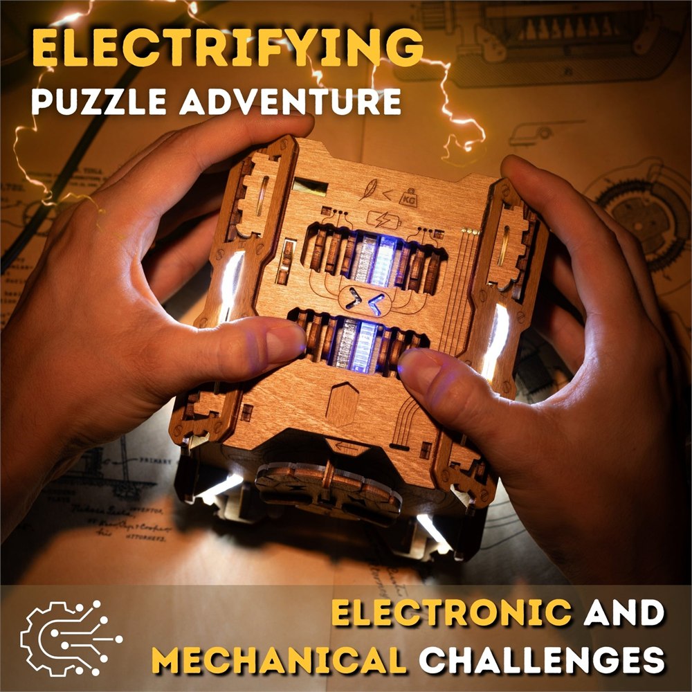 Tesla Box being played as an electronic and mechanical puzzle adventure