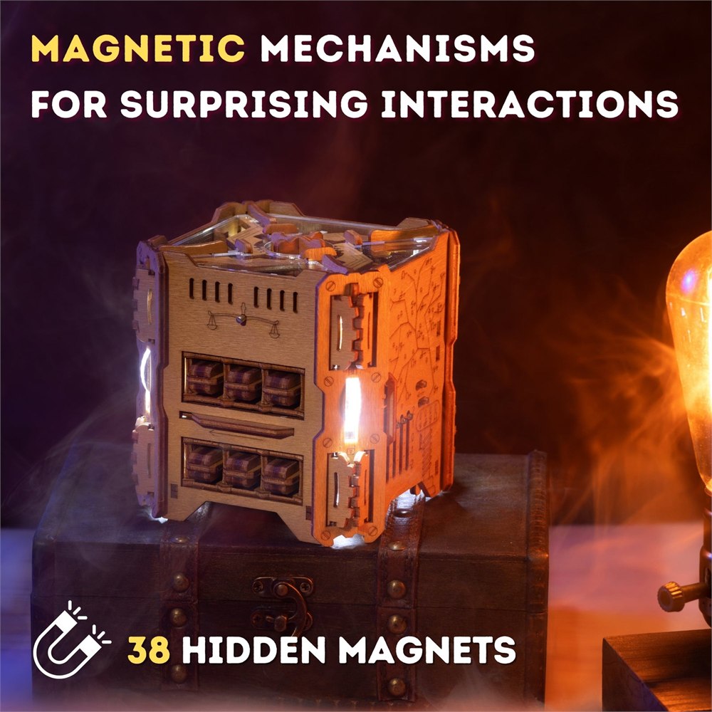 Tesla Box product image showing magnetic mechanisms and hidden magnets