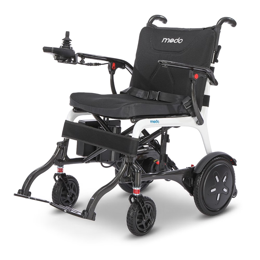 WHILL Modo Breeze ultralight foldable electric wheelchair three-quarter view