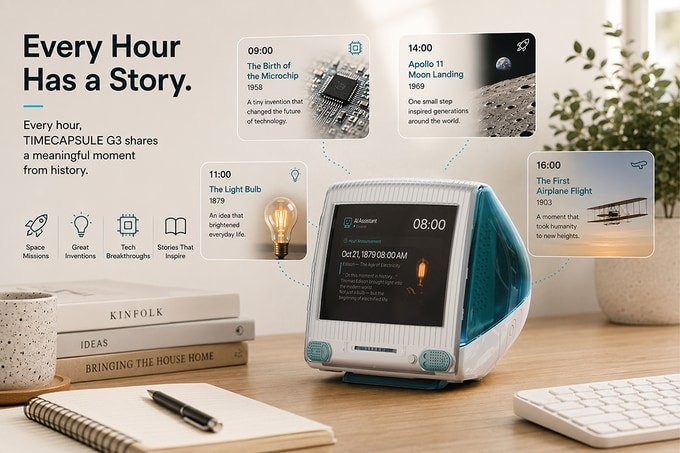 TIMECAPSULE G3 showing historical events throughout the day