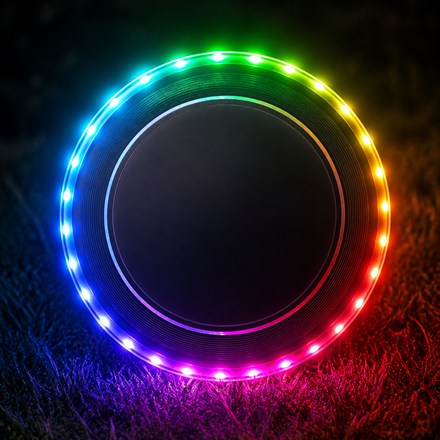 This RGB LED Flying Disc Turns Night Frisbee Into a Tiny UFO Chase
