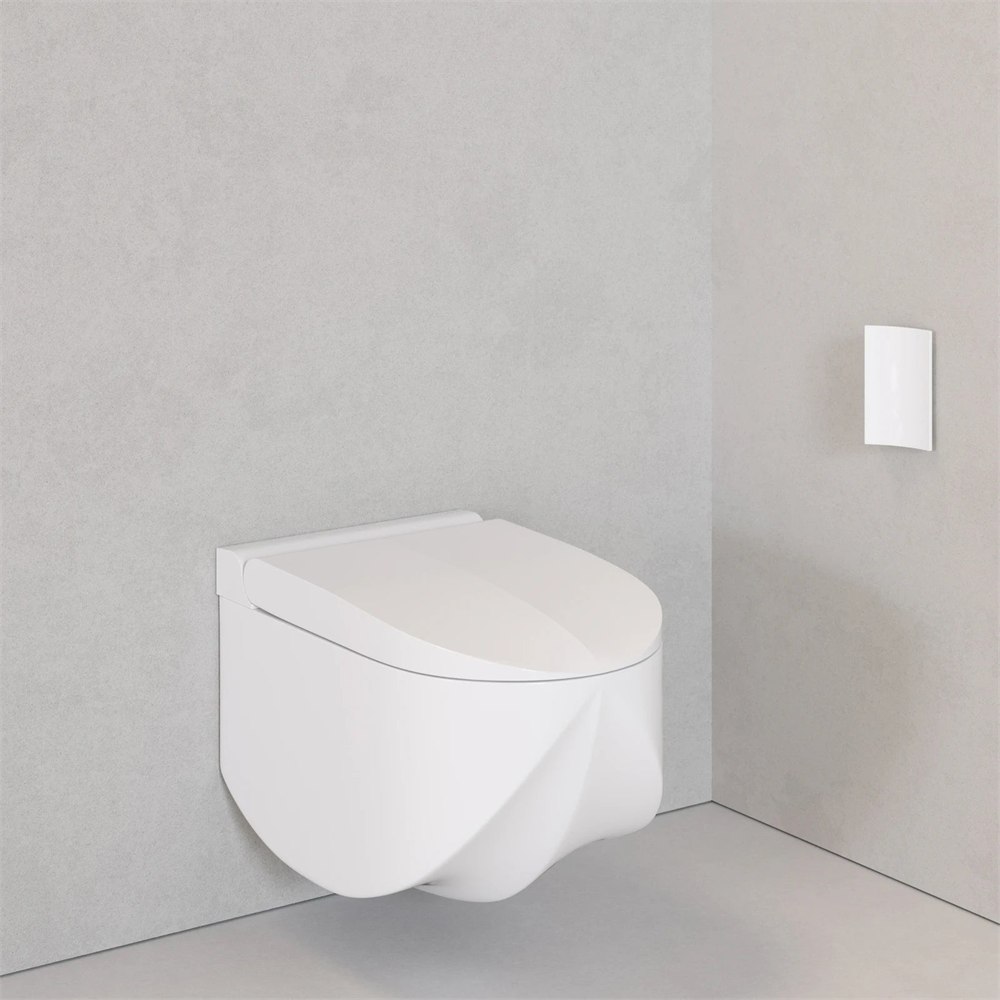 White Trone Altesse wall-hung smart toilet in a minimal bathroom