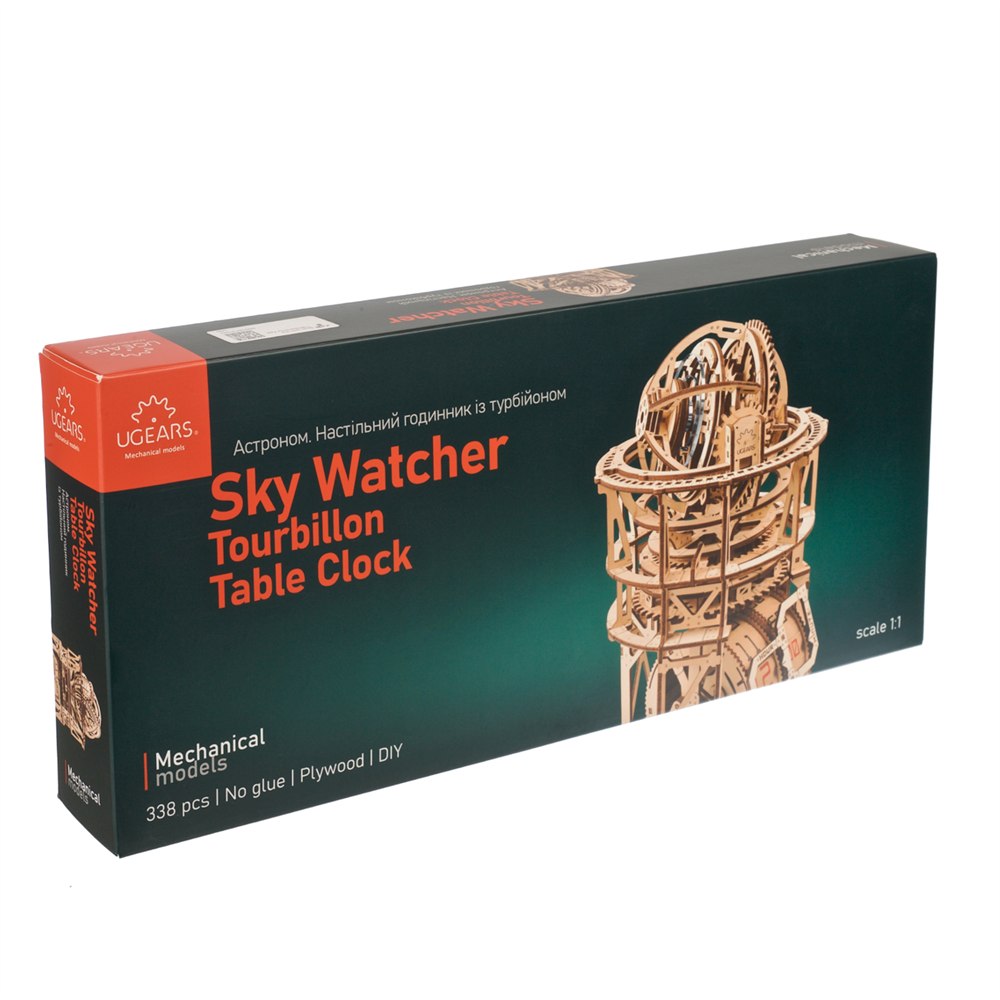 Retail box for the UGEARS Sky Watcher Tourbillon Table Clock kit