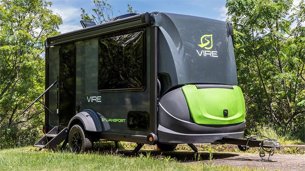 SylvanSport VIRE compact travel trailer parked outdoors