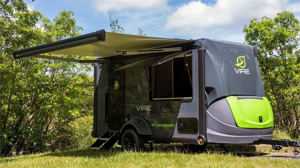 SylvanSport VIRE travel trailer with awning extended