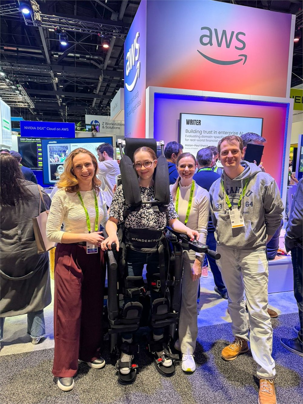 Wandercraft exoskeleton technology display at a robotics event