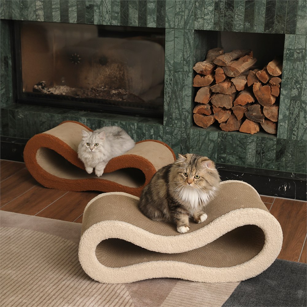 Pet JoJo Cloud Lounge sculptural beige cat scratcher article view 2