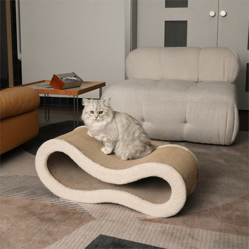 Pet JoJo Cloud Lounge sculptural beige cat scratcher article view 5