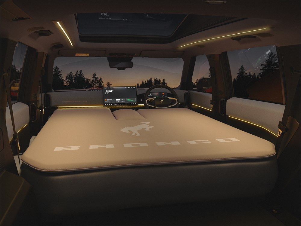 Ford rendering of Basecamp cabin with accessory sleeping mattress