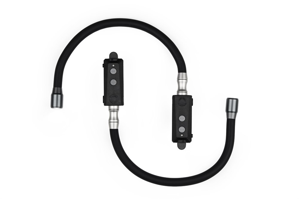 Adaptalux Pod Mini 2.0 controller and flexible lighting arms on a white background