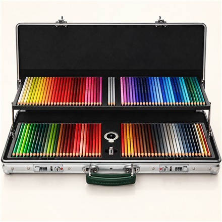 This Aluminum Artist Pencil Case Unfolds Into Two Tiers of Color