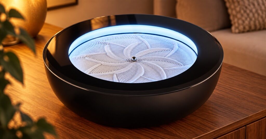 Black HoMedics Drift app-controlled sandscape
