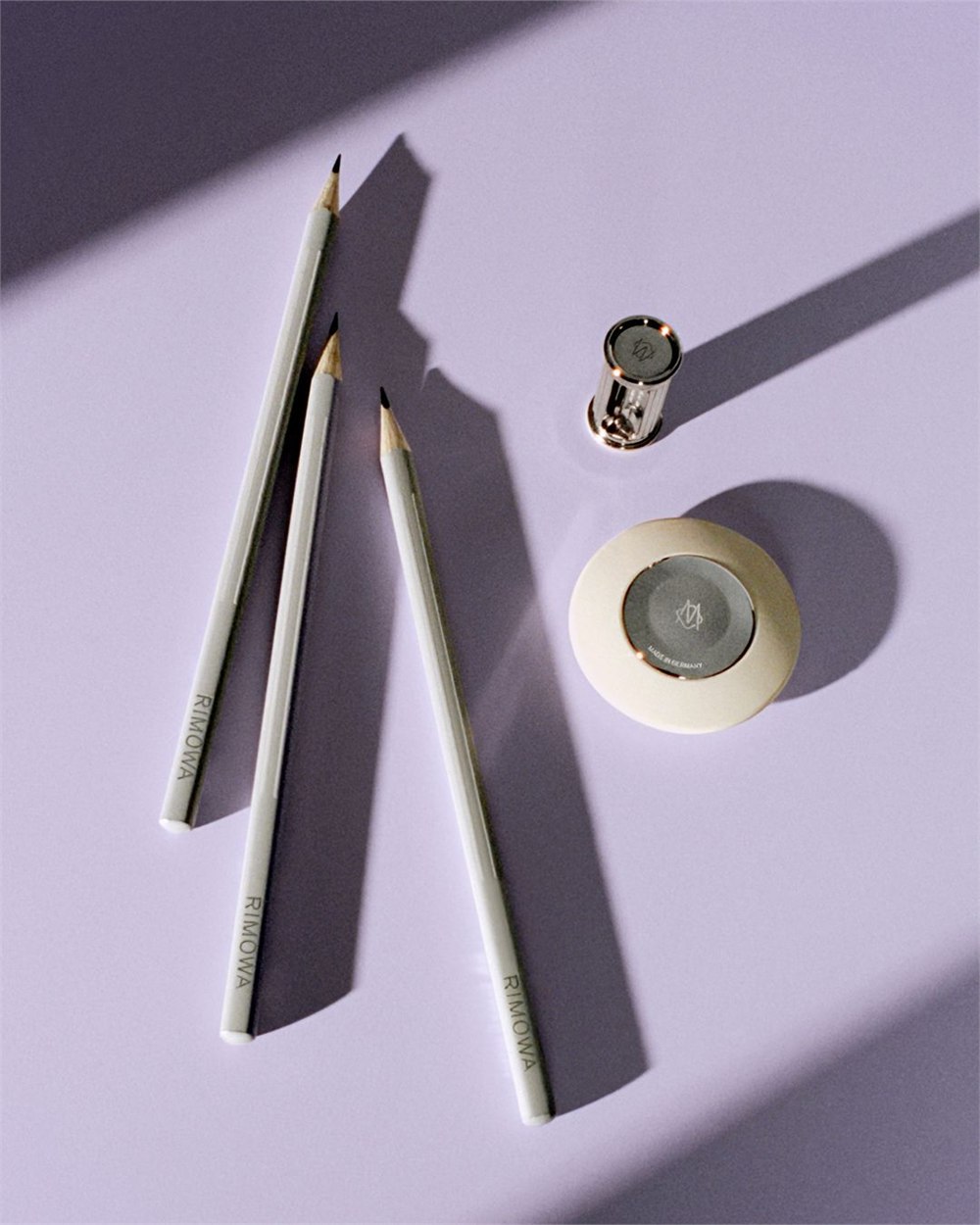 Graphite pencils with the included sharpener and eraser