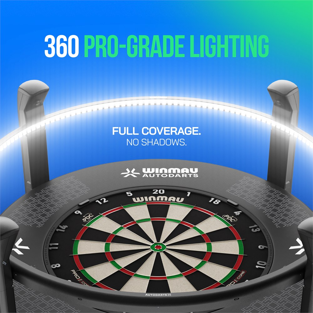 Integrated LED lighting around a bristle dartboard