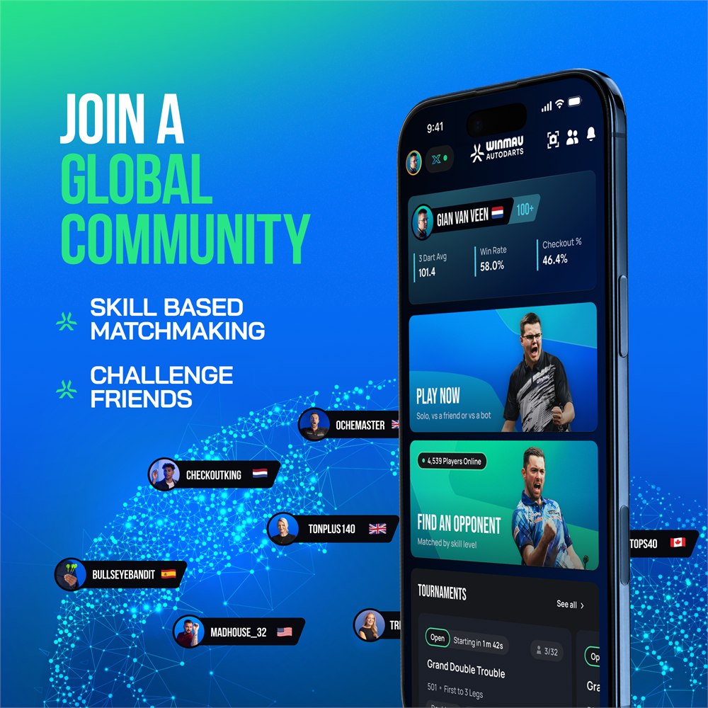Official Autodarts online community and matchmaking illustration