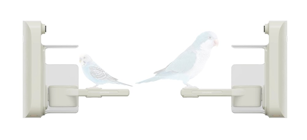 Side views showing the adjustable bird feeding perch