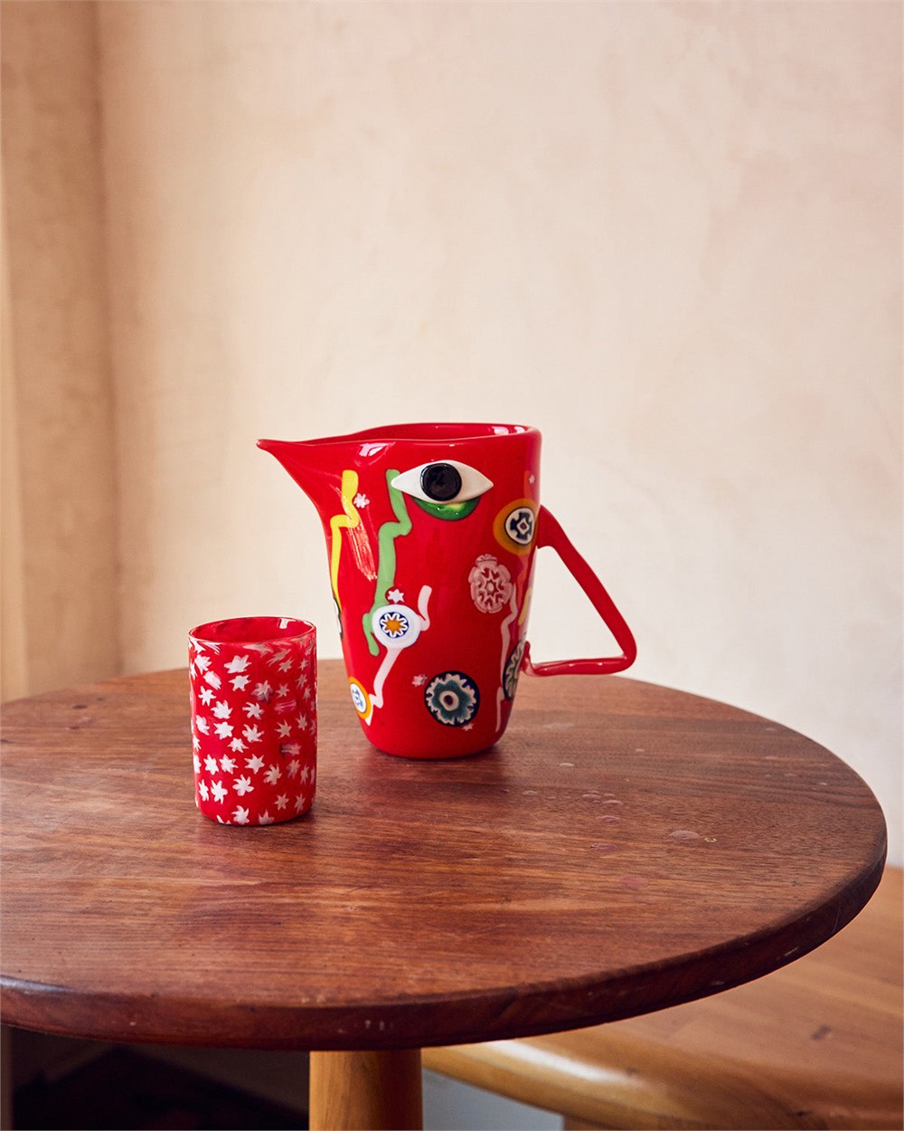Red Murano bird glassware by Laguna B and Dusen Dusen
