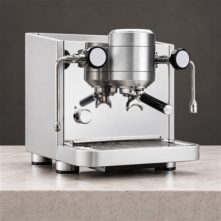 This Audi-Inspired Espresso Machine Puts Dual-Boiler Coffee Hardware in a Sculpted Aluminum Body