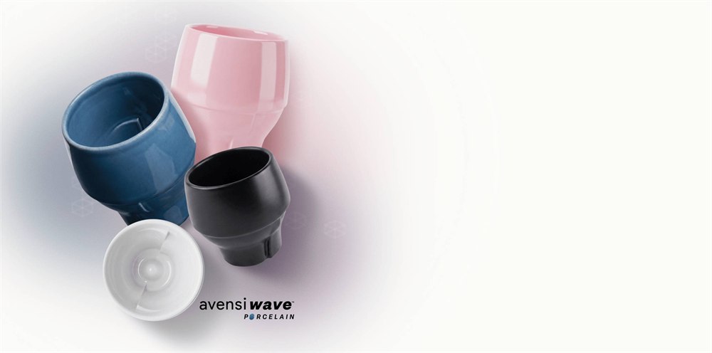 Avensi porcelain coffee cups in four colors