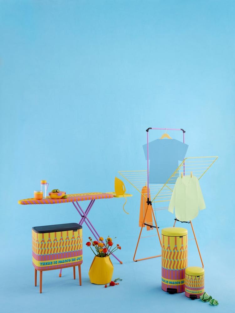 Coordinated Brabantia collection including the tall 30-liter pedal bin