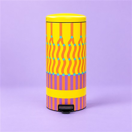 This Colorful Pedal Bin Hides Kitchen Waste Behind Yinka Ilori Artwork