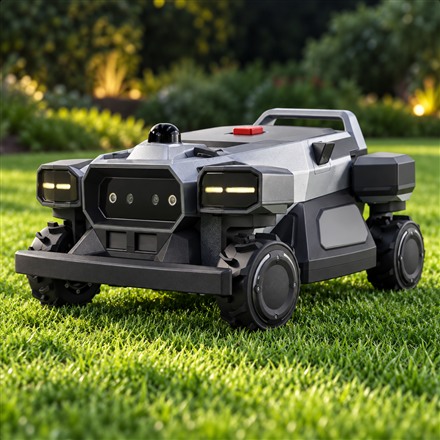 This Robot Lawn Mower Steers All Four Wheels to Shuffle Sideways