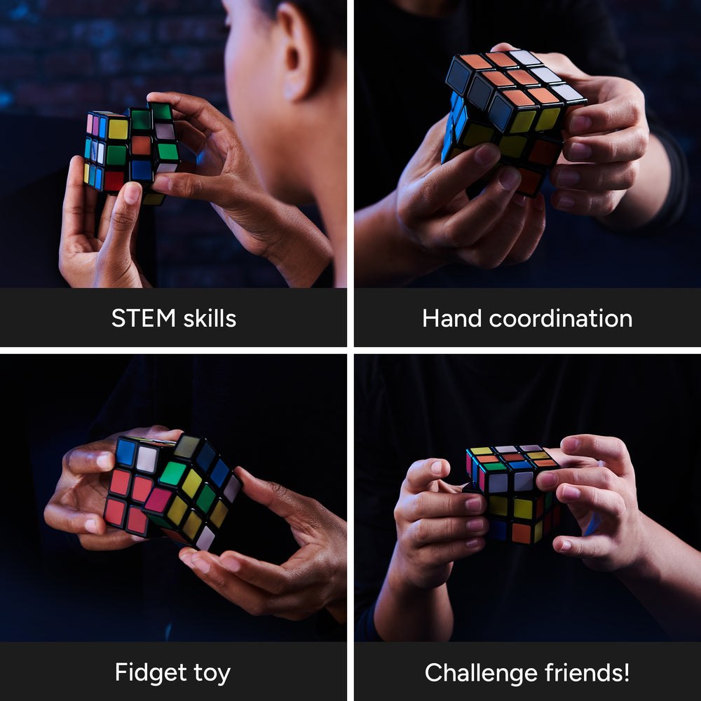 Official collage of people handling the Rubiks Phantom cube