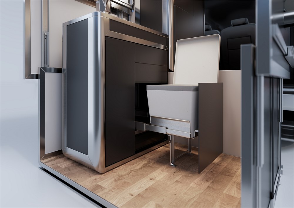 Cubivan toilet within the compact rear room