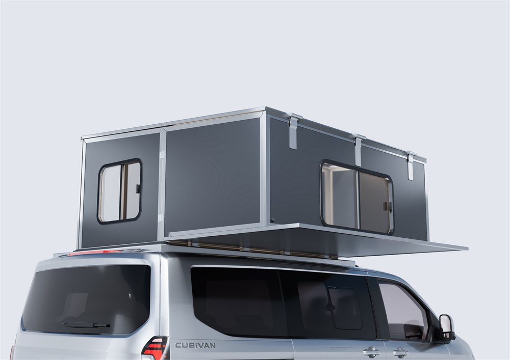 Cubivan expanded rigid roof sleeping room