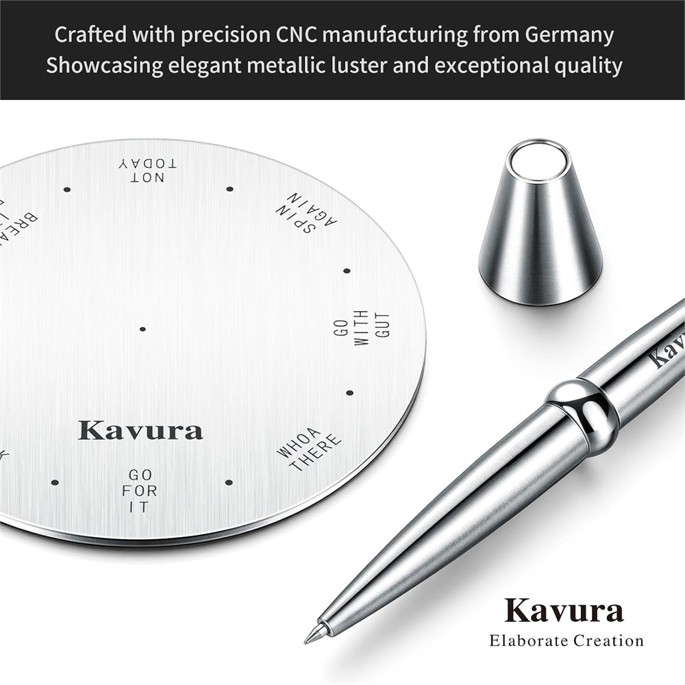 Close view of the pen, magnetic connector and printed decision dial