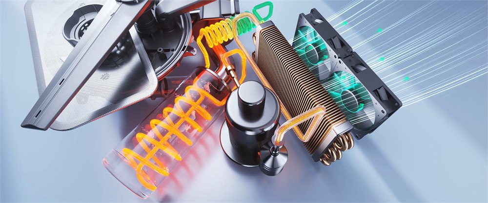 Midea heat pump dishwasher system illustration
