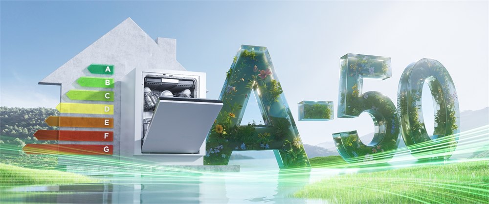 Midea GreenApex dishwasher efficiency graphic