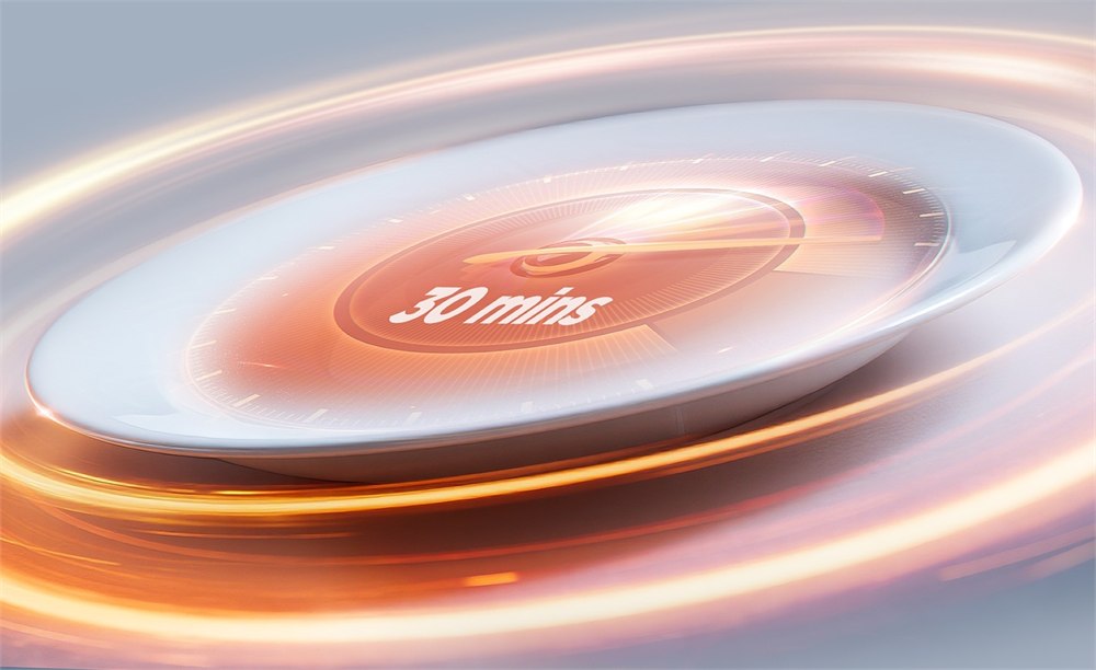 Midea thirty minute drying promotional graphic