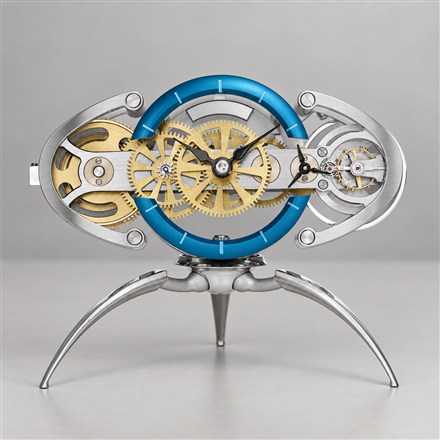 This DIY Mechanical Desk Clock Arrives as a 222-Part Alien-Shaped Kit