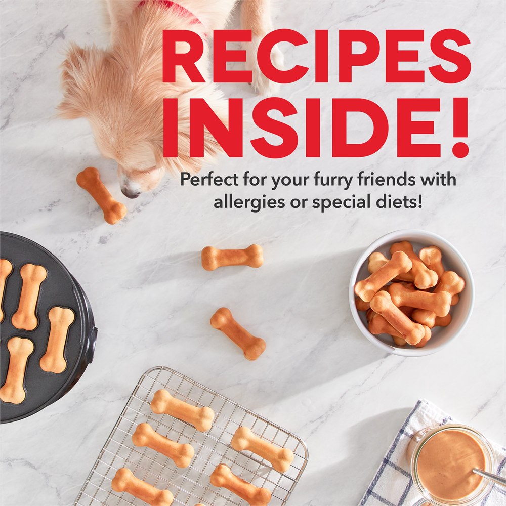 Bone-shaped dog treats beside the Express cooker