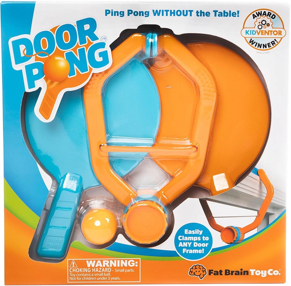 Door Pong retail package showing clamp ball and paddles