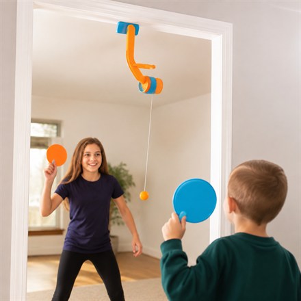 This Doorway Ping Pong Game Turns Any Doorframe Into a Tethered Rally Court