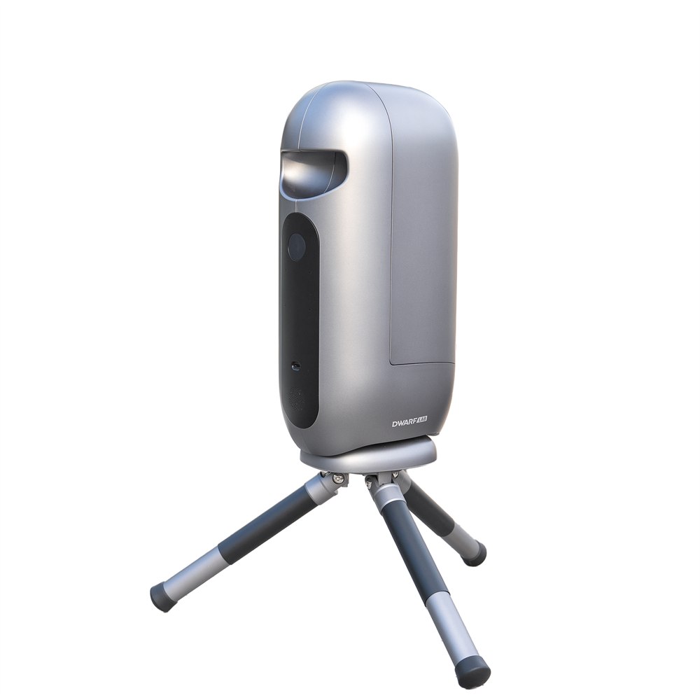 Folded Draco telescope mounted on its compact tripod